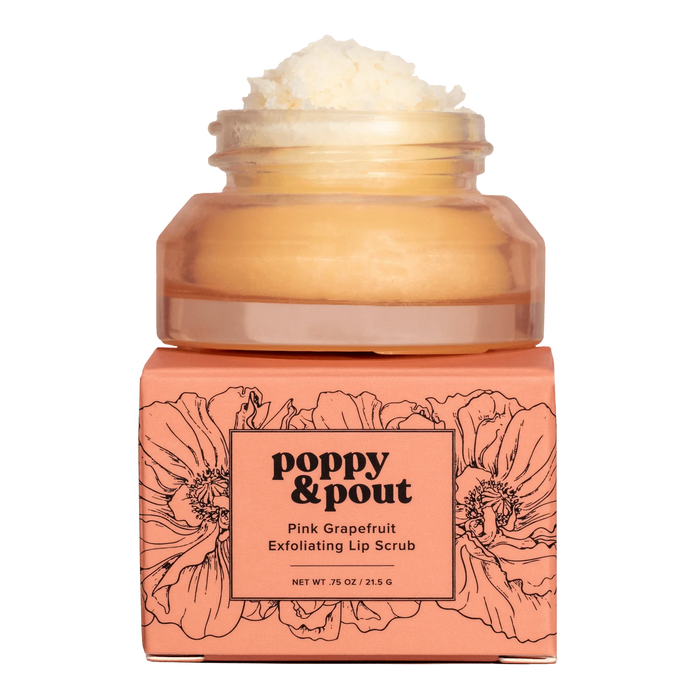 POPPY & POUT LIP SCRUB PINK GRAPEFRUIT