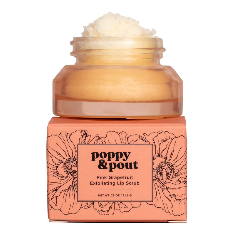 POPPY & POUT LIP SCRUB PINK GRAPEFRUIT