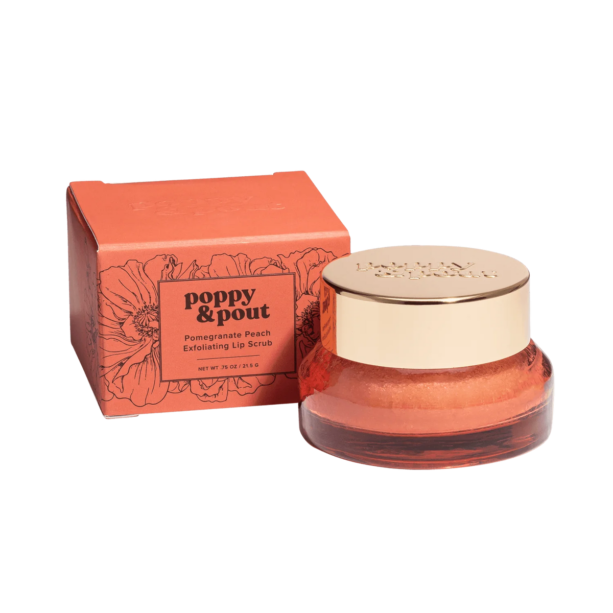 POPPY & POUT LIP SCRUB POMEGRANATE PEACH