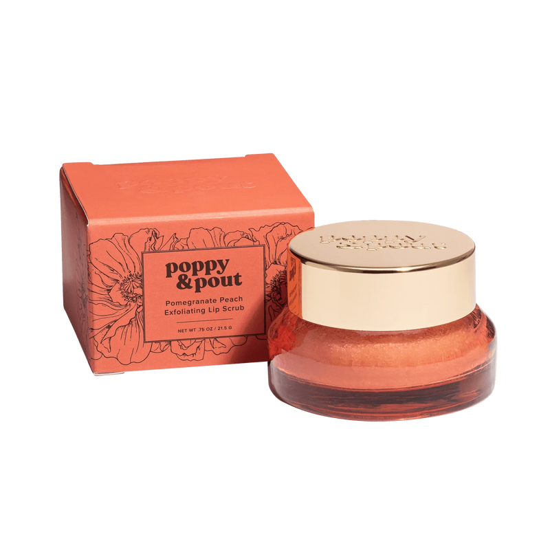 POPPY & POUT LIP SCRUB POMEGRANATE PEACH