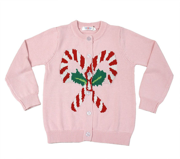 LULU BEBE CANDY CANE KNIT SWEATER PINK