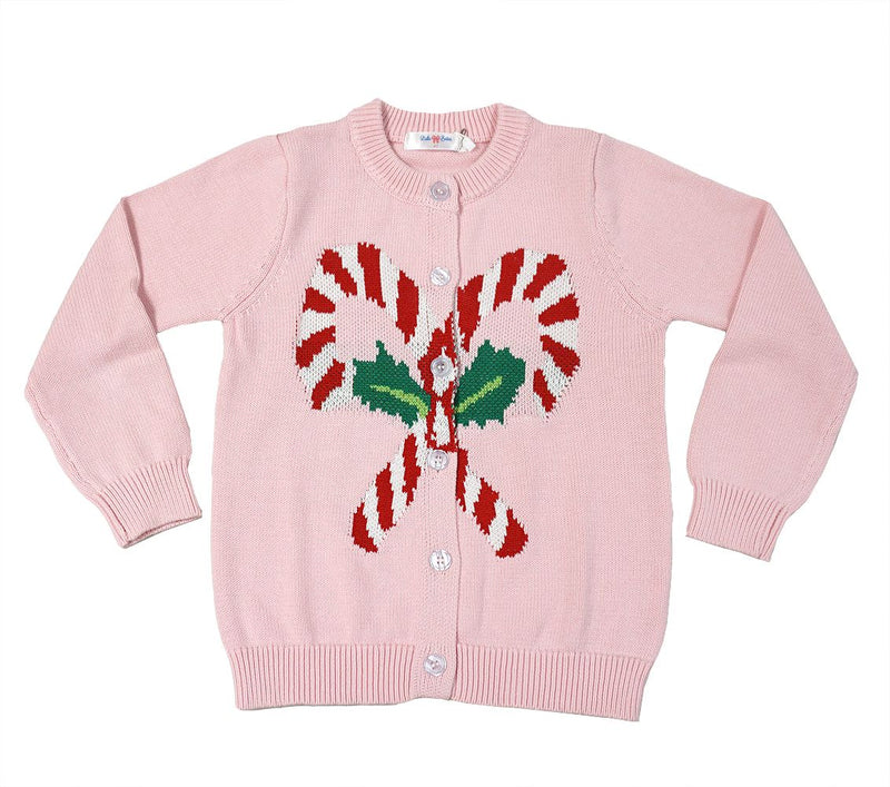 LULU BEBE CANDY CANE KNIT SWEATER PINK