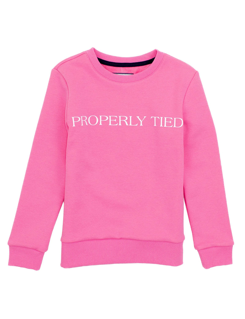 PROPERLY TIED GIRLS LAUREL CREW NECK PINK