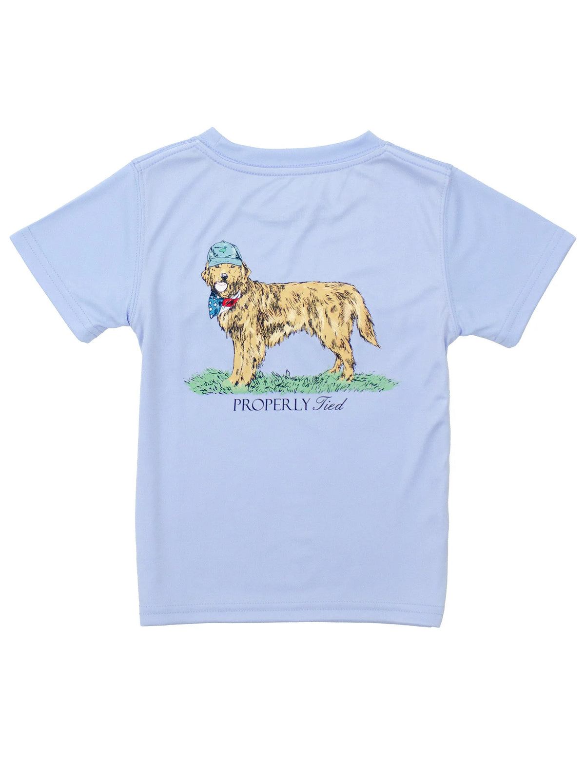 Boys Performance Tee American Pup Light Blue
