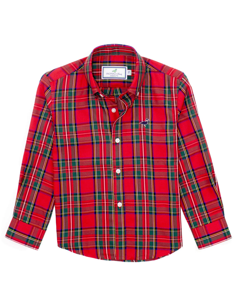 PROPERLY TIED BOYS SEASONAL SPORTSHIRT YULETIDE