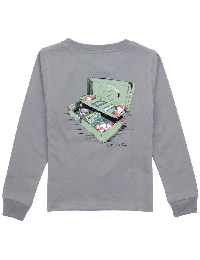 PROPERLY TIED LD BOYS TACKLE BOX LS BATTLESHIP GREY