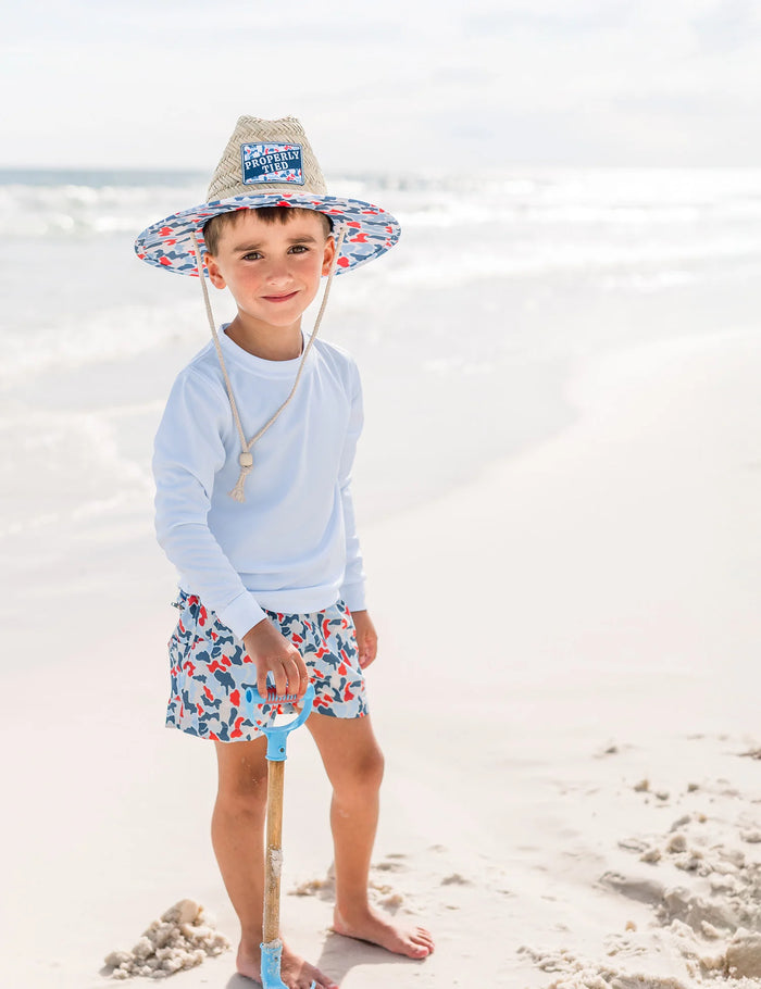 BOYS CABO STRAW HAT AMERICANA CAMO