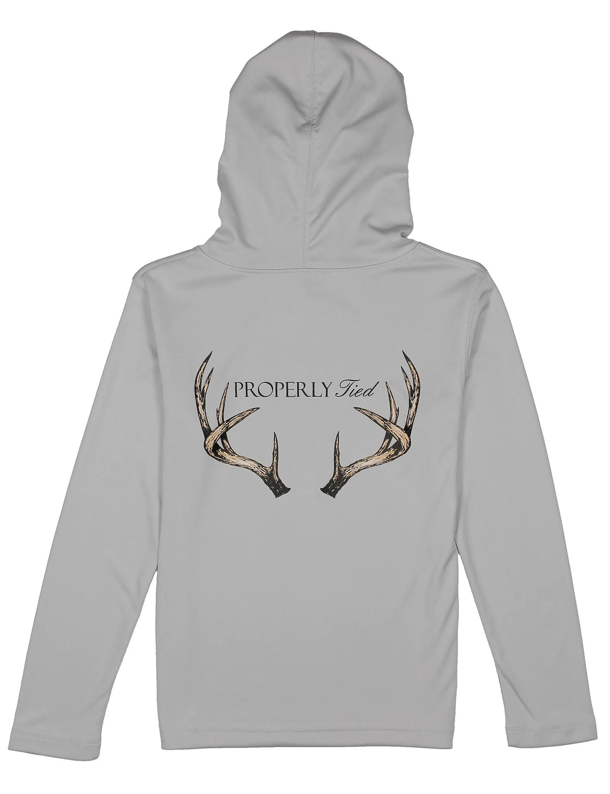 Properly Tied Boys Shade Performance Hoodie Vintage Antler Ice Grey