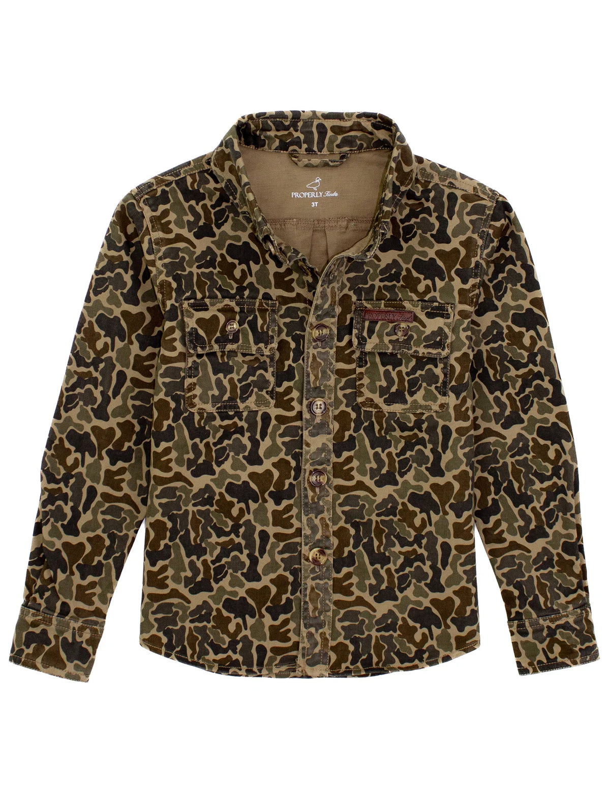 PROPERLY TIED LD BOYS HARVEST WORKSHIRT VINTAGE CAMO