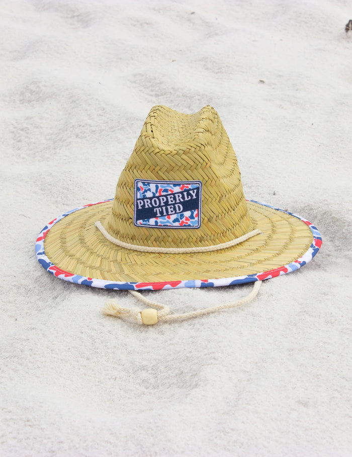 BOYS CABO STRAW HAT AMERICANA CAMO