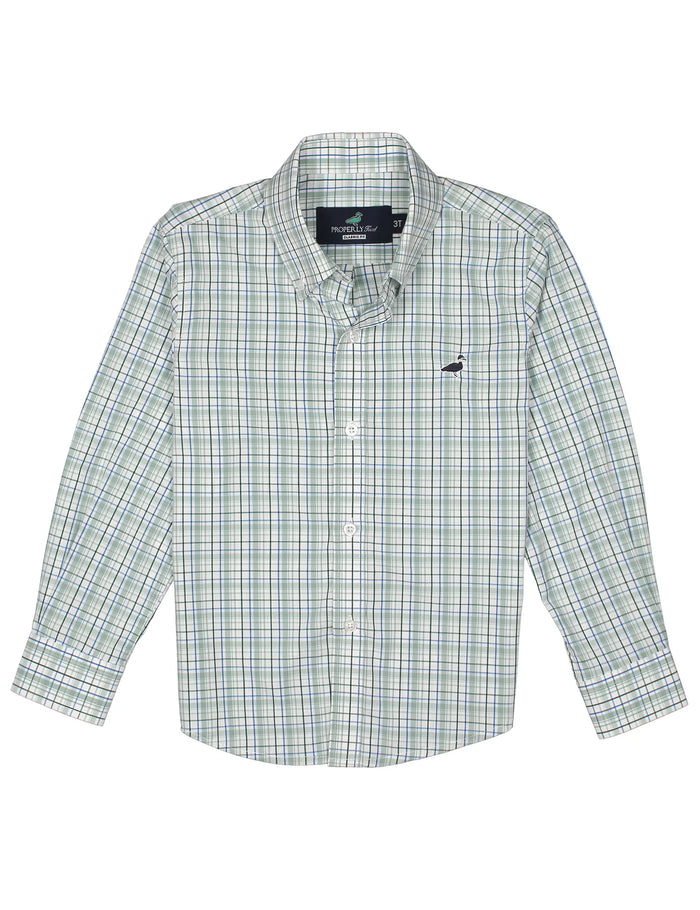 Boys Seasonal Sportshirt Sage Stream