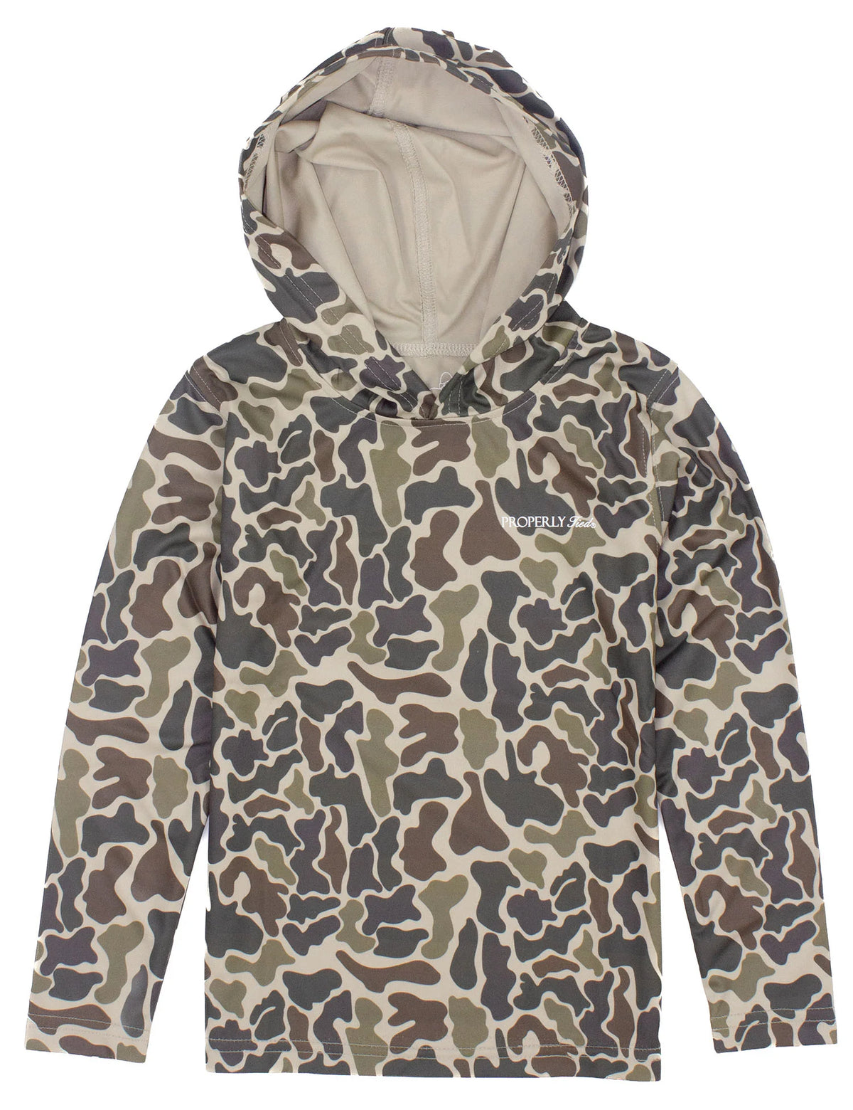 PROPERLY TIED BOYS SPORTSMAN PERFORMANCE HOODIE VINTAGE CAMO