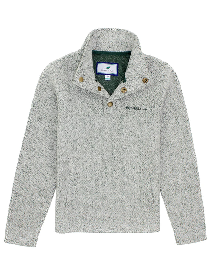 PROPERLY TIED BOYS UPLAND PULLOVER PINE