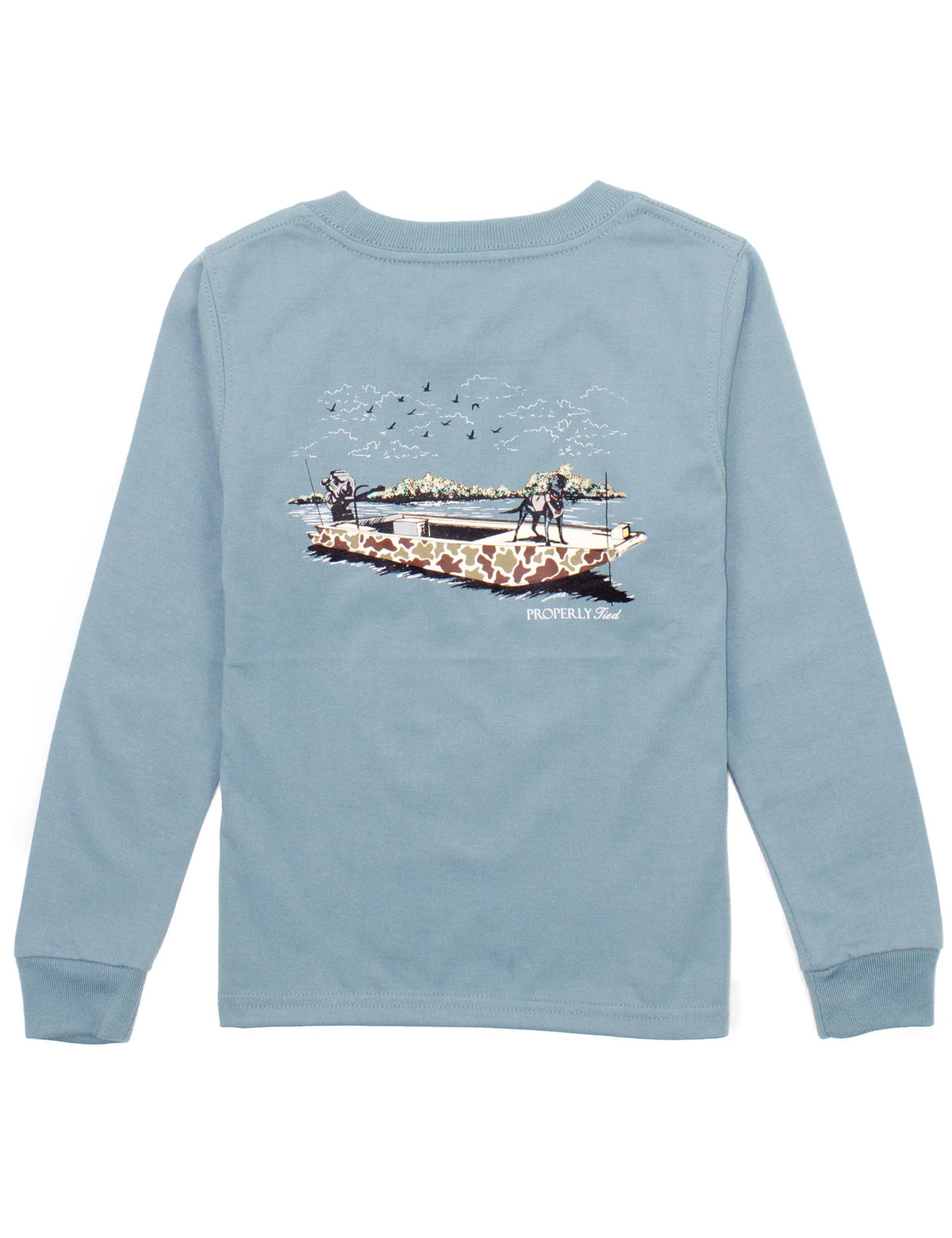 PROPERLY TIED LD BOYS BOAT RIDE LS STEEL BLUE