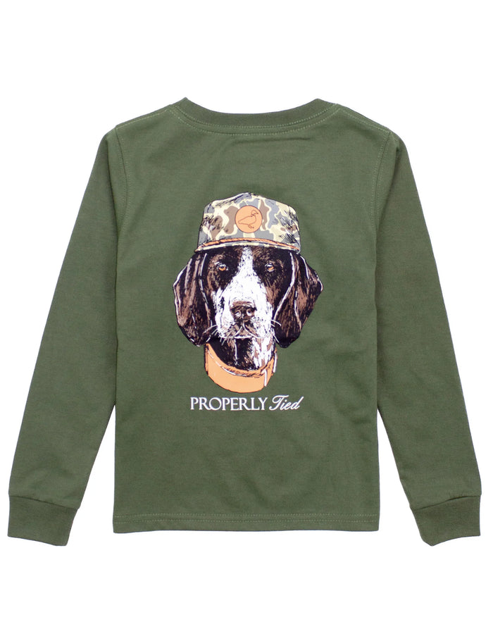 PROPERLY TIED LD BOYS MANS BEST FRIEND LS OLIVE