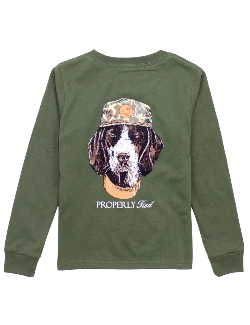 PROPERLY TIED LD BOYS MANS BEST FRIEND LS OLIVE