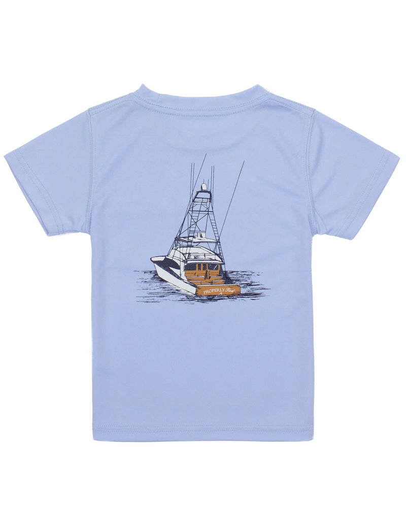 PROPERLY TIED LD PERFORMANCE SS TEE DEEP WATERS LIGHT BLUE