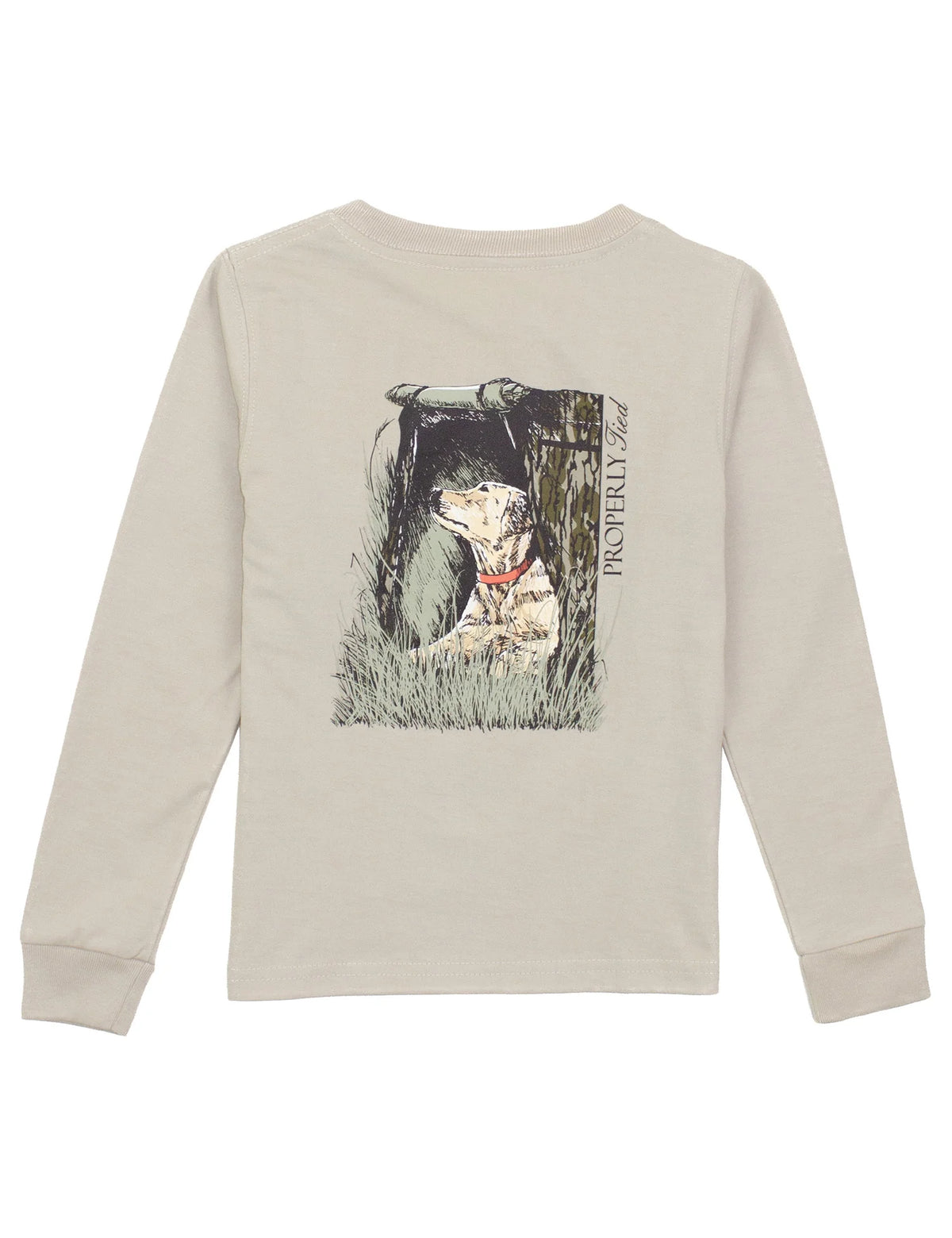PROPERLY TIED LD BOYS MOSSY OAK LAB LS LINEN