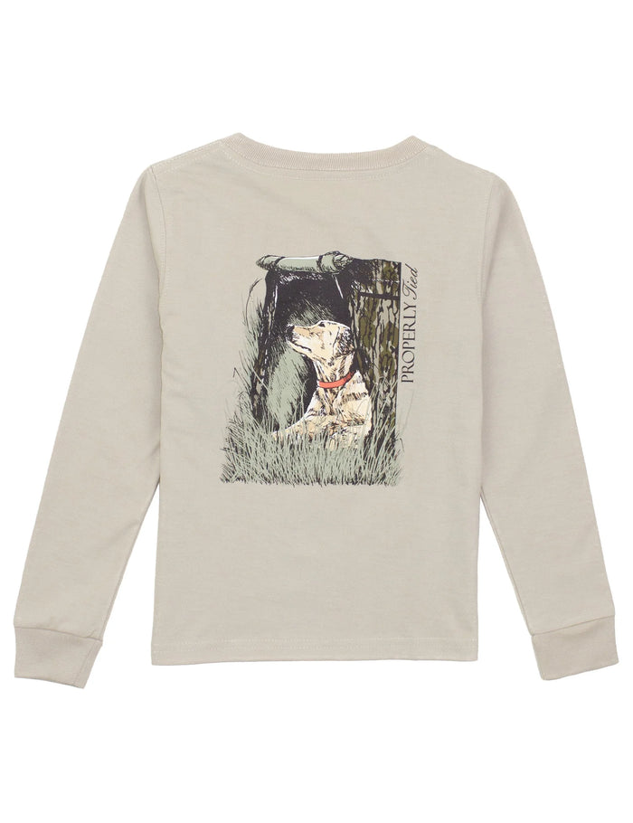 PROPERLY TIED LD BOYS MOSSY OAK LAB LS LINEN