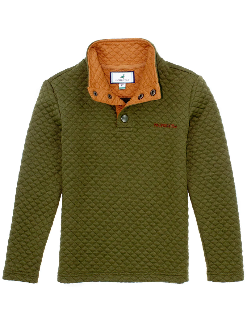 PROPERLY TIED BOYS CLUB PULLOVER OLIVE