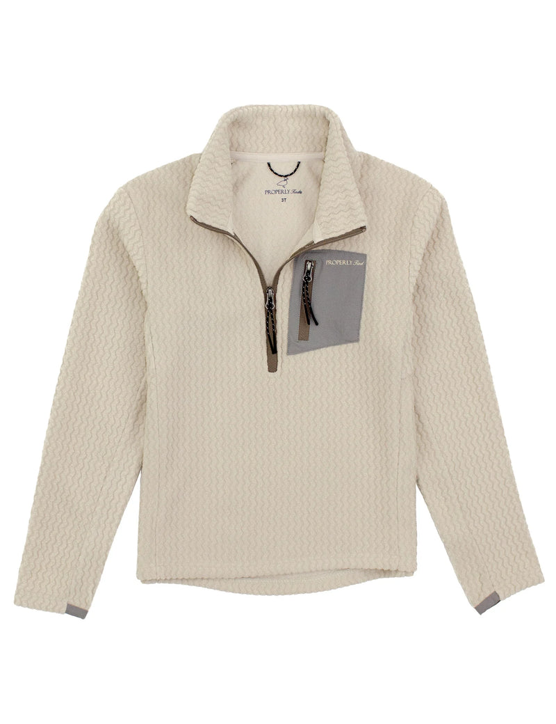 PROPERLY TIED BOYS YUKON PULLOVER WHITE OAK