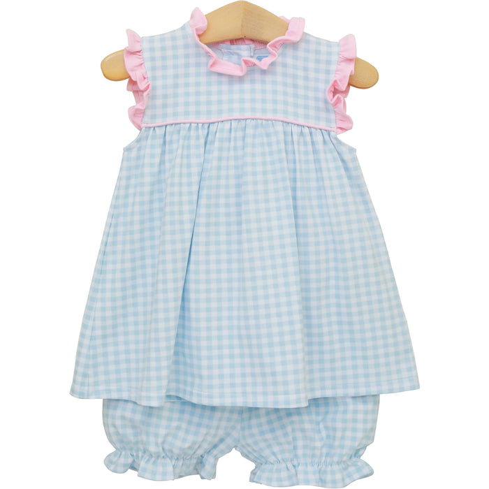 MEREDITH BLOOMER SET LIGHT BLUE GINGHAM/LIGHT PINK