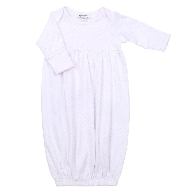 MAGNOLIA BABY MINI DOTS GOWN PINK