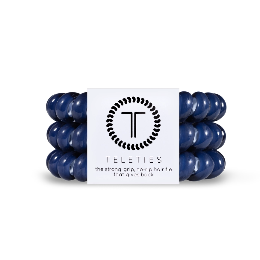 TELETIES NANTUCKET NAVY LARGE HAIR TIES