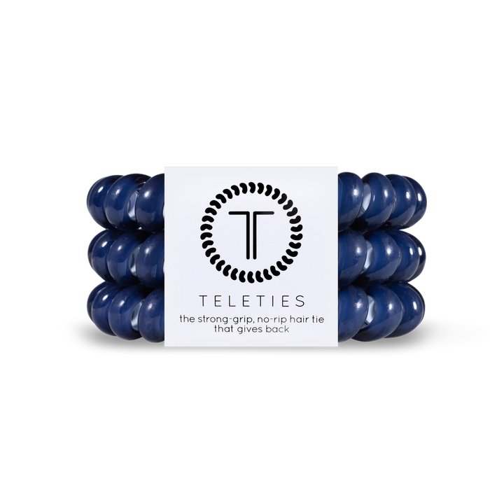 TELETIES NANTUCKET NAVY LARGE HAIR TIES