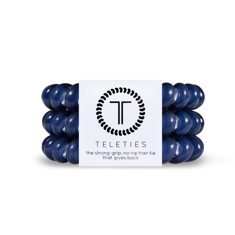 TELETIES NANTUCKET NAVY LARGE HAIR TIES