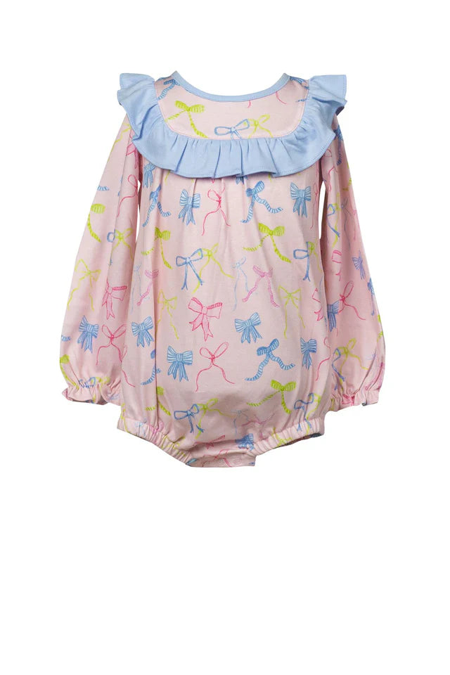 THE PROPER PEONY RIBBON PARTY LONG SLEEVE BUBBLE