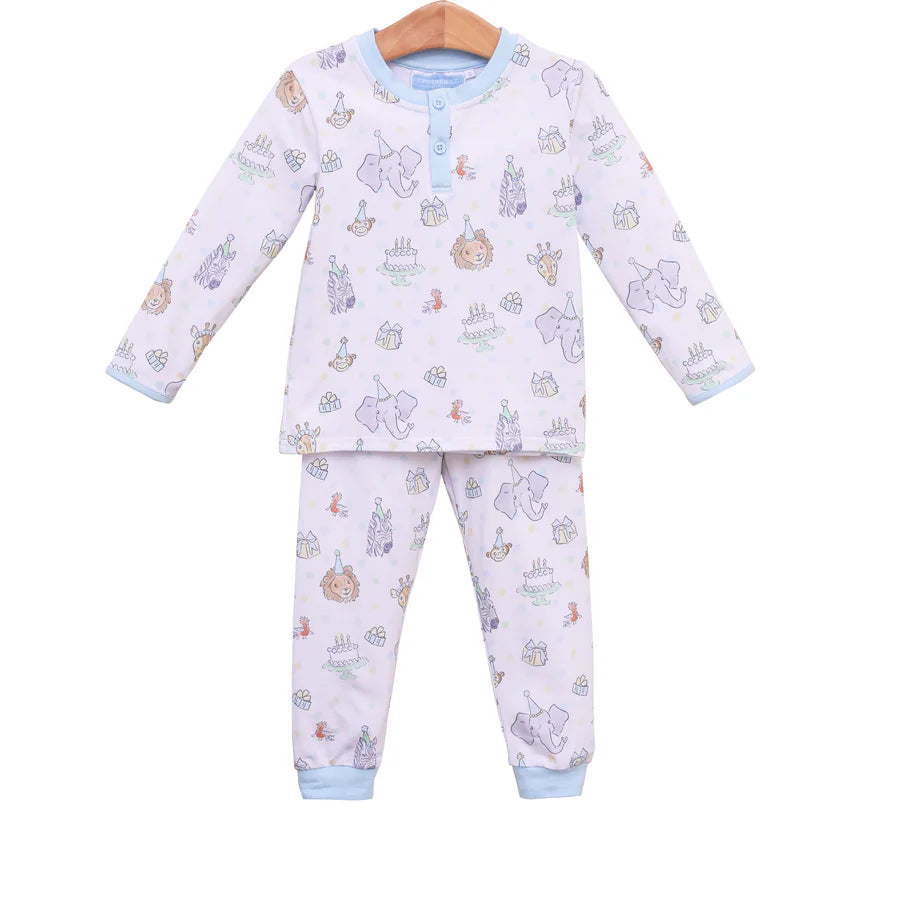 TROTTER STREET PARTY ANIMALS PANT SET LIGHT BLUE