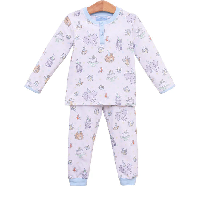 TROTTER STREET PARTY ANIMALS PANT SET LIGHT BLUE