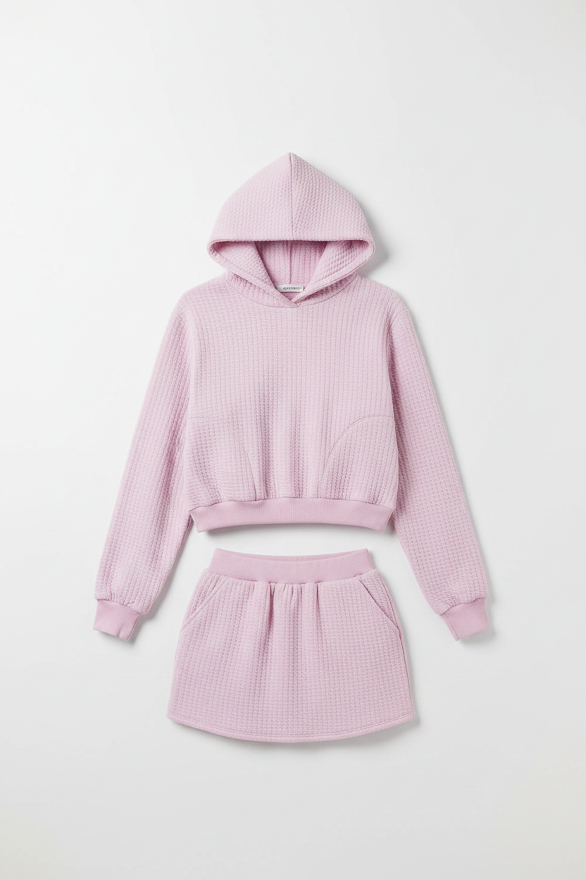 Pink Quilted Set Flat Lay