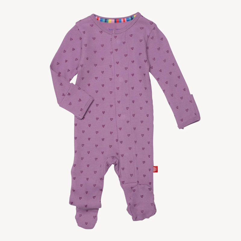 MAGNETIC ME PINK RIBBON PRINT FOOTIE WAFFLE