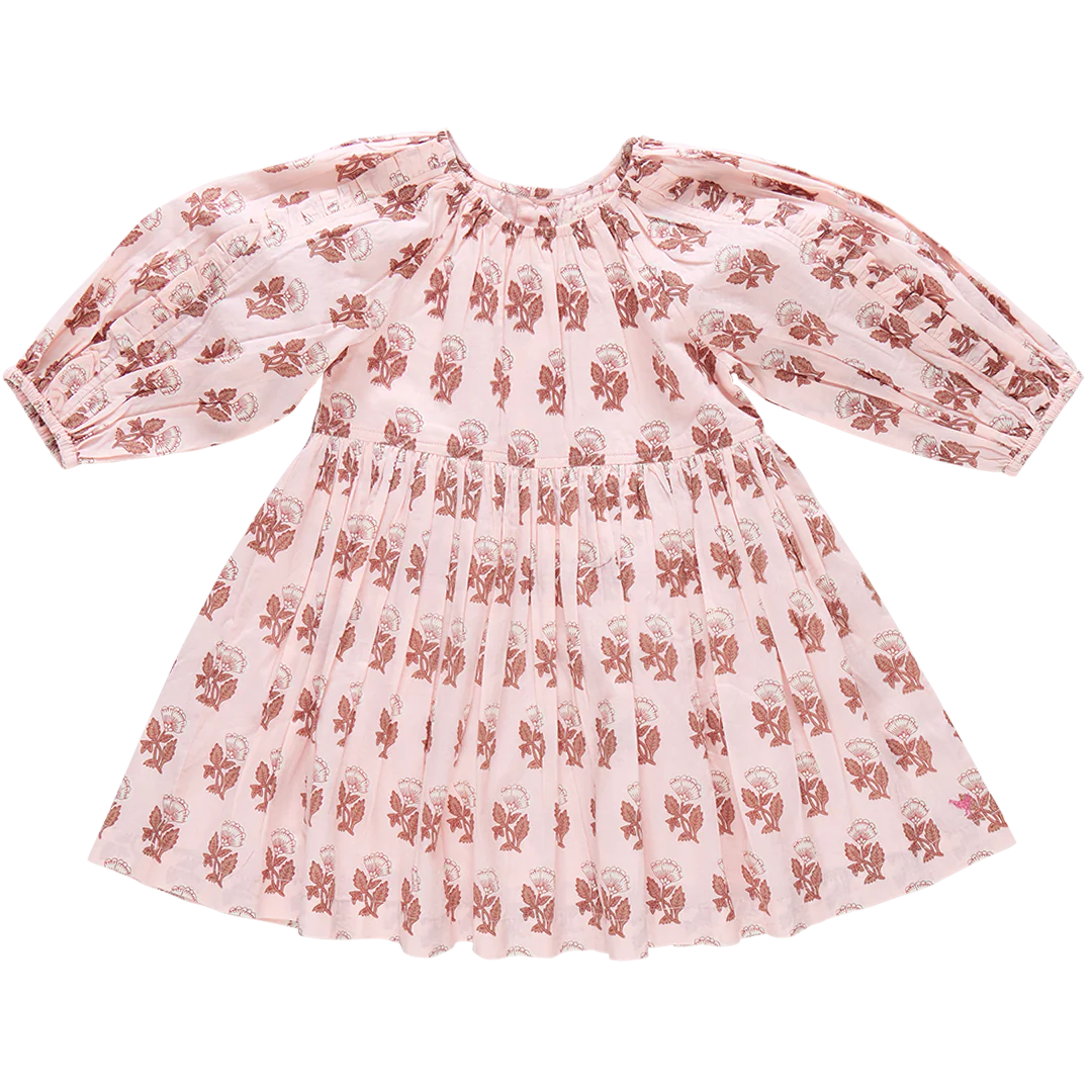 PINK CHICKEN GIRLS KATYA DRESS PINK FLOWER DROP