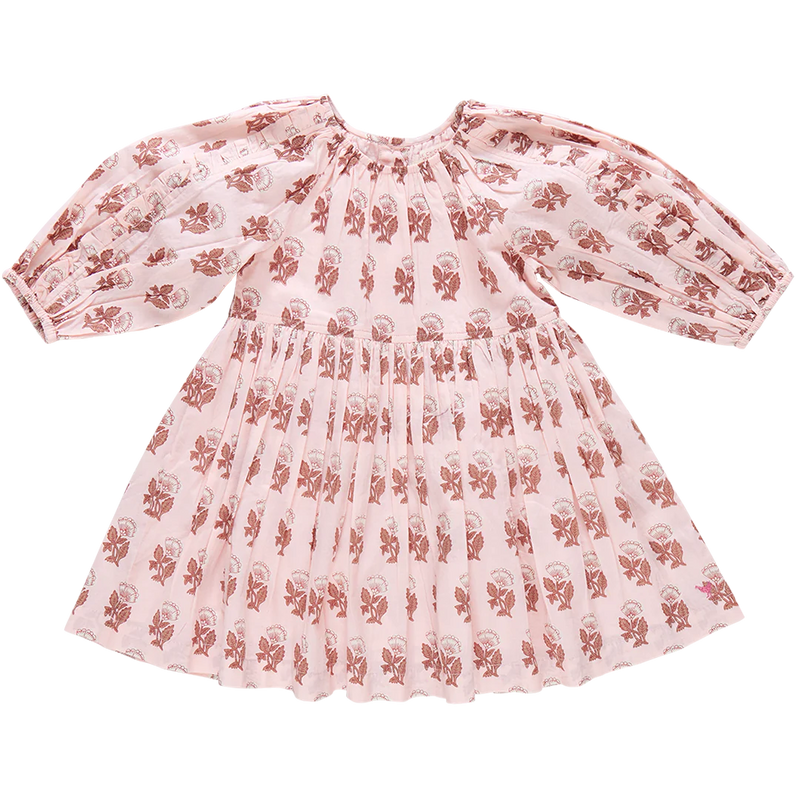 PINK CHICKEN GIRLS KATYA DRESS PINK FLOWER DROP