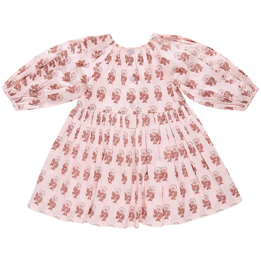 PINK CHICKEN GIRLS KATYA DRESS PINK FLOWER DROP