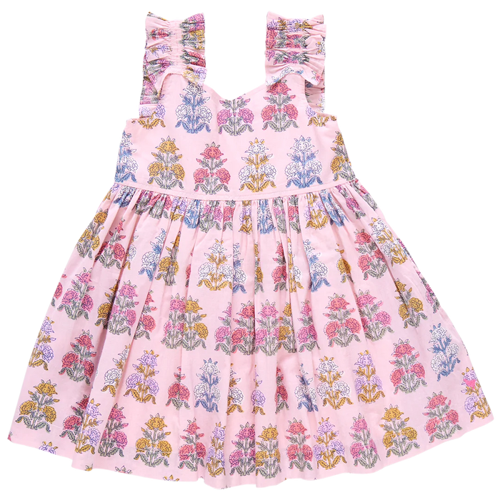 PINK CHICKEN GIRLS VIA DRESS SMALL PINK FLOWERETTE