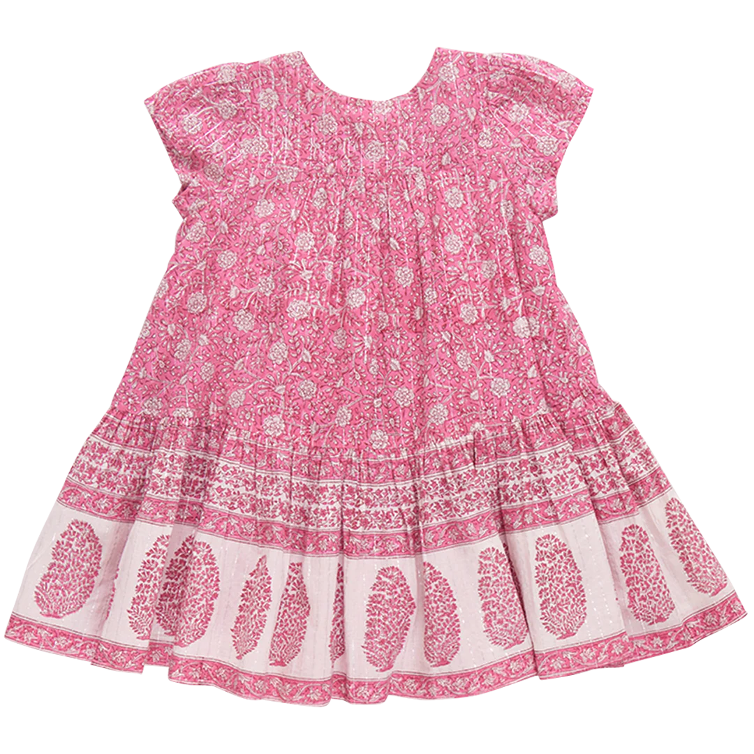 PINK CHICKEN GIRLS ADELE DRESS HOT PINK GARDEN