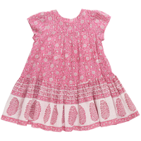 PINK CHICKEN GIRLS ADELE DRESS HOT PINK GARDEN