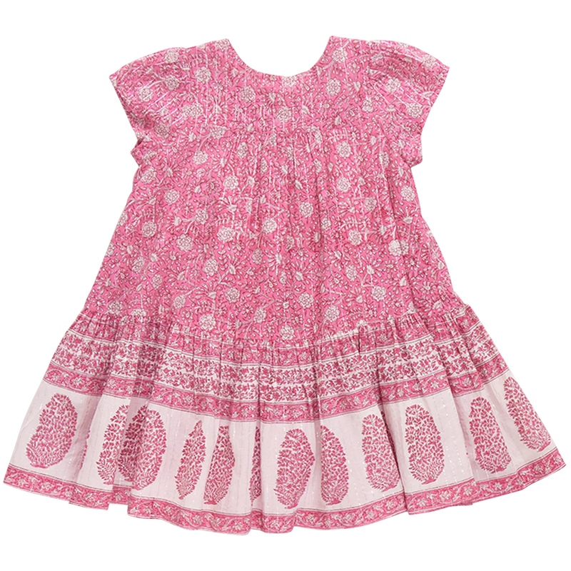 PINK CHICKEN GIRLS ADELE DRESS HOT PINK GARDEN