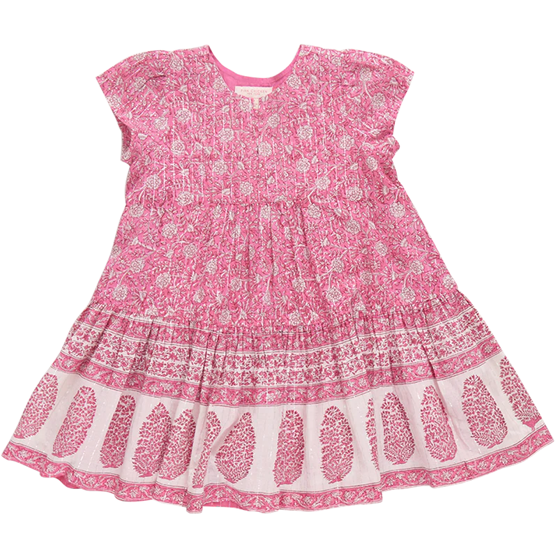 PINK CHICKEN GIRLS ADELE DRESS HOT PINK GARDEN