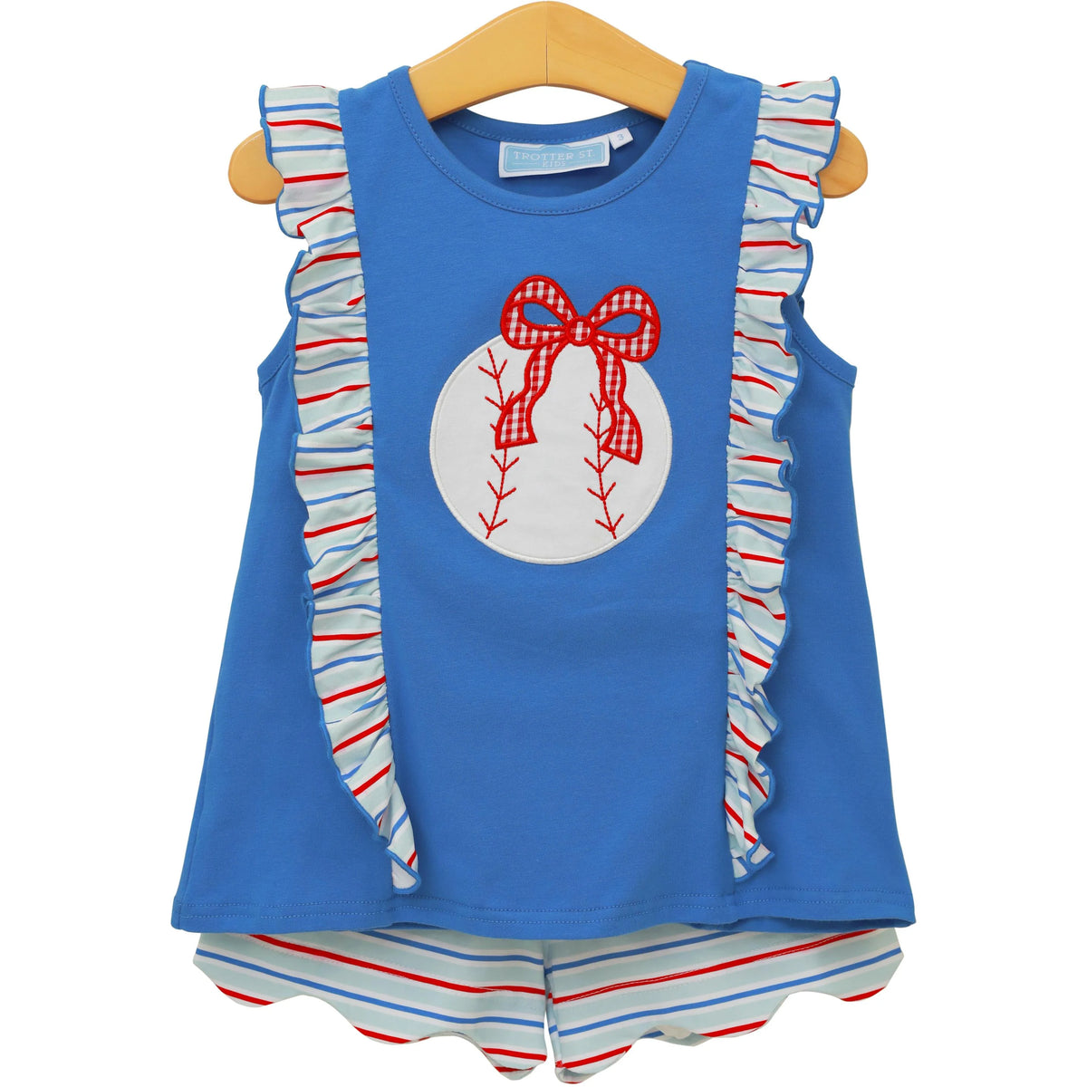 PLAY BALL RUFFLE SHRORT SET