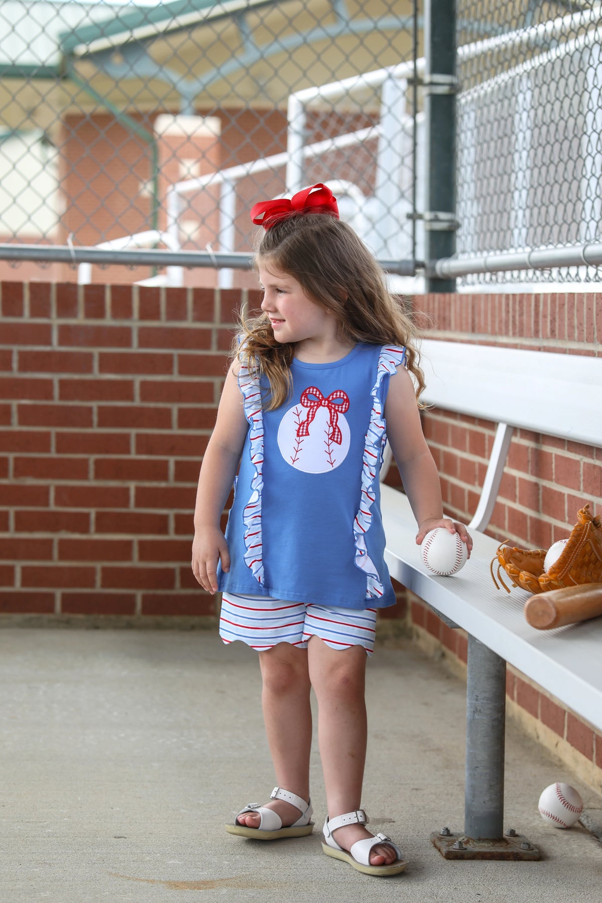 PLAY BALL RUFFLE SHRORT SET