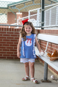 PLAY BALL RUFFLE SHRORT SET