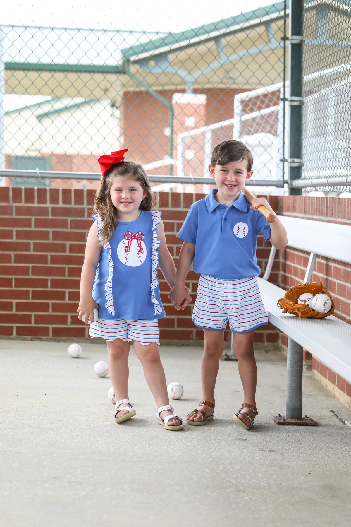 PLAY BALL RUFFLE SHRORT SET