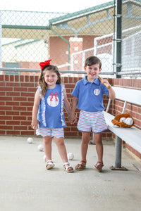 PLAY BALL RUFFLE SHRORT SET
