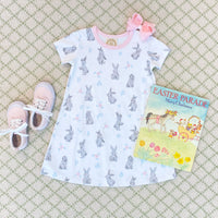 TBBC POLLY PLAY DRESS BROAD STREET BUNNIES WITH PALM BEACH PINK