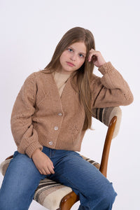 MOLLY BRACKEN PUFF SLEEVE WAIST COAT SWEATER